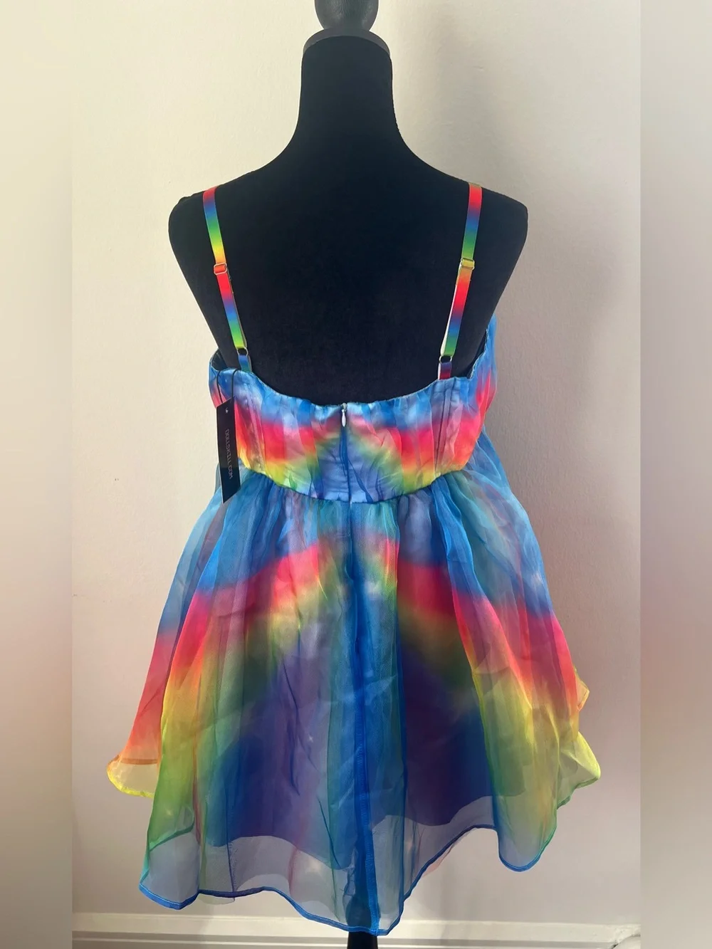 DollsKill ClubExx NWT Rainbow Starry Organza Dress with Lining Size M